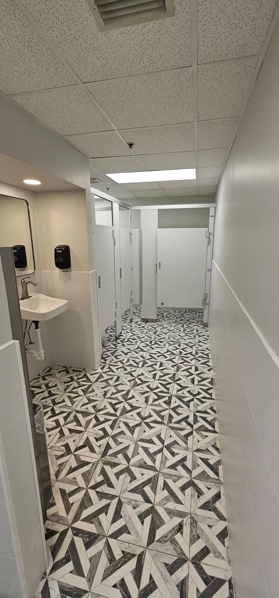 Gen Cassel restroom rebuilt with new tile and fixtures