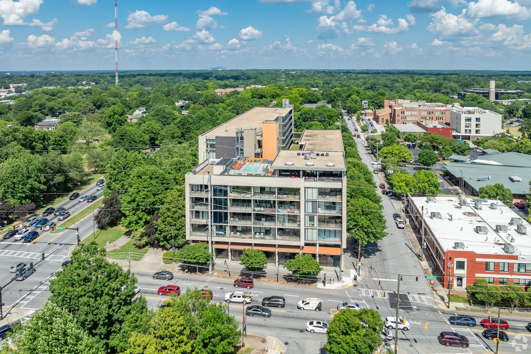 Wesley Dobbs Tribute Lofts aerial, Atlanta, GA